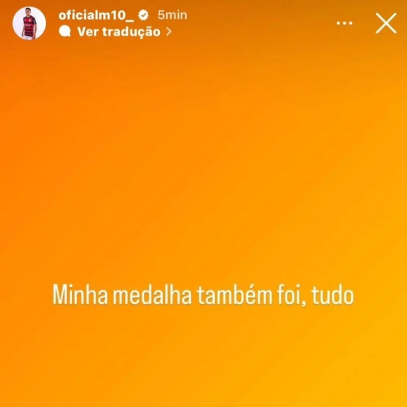 Print de Matheus Gonçalves, do Flamengo, sobre o assalto - Metrópoles